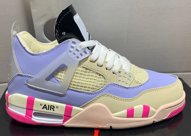 Women Air Jordan 4 Cement Off-White Pink